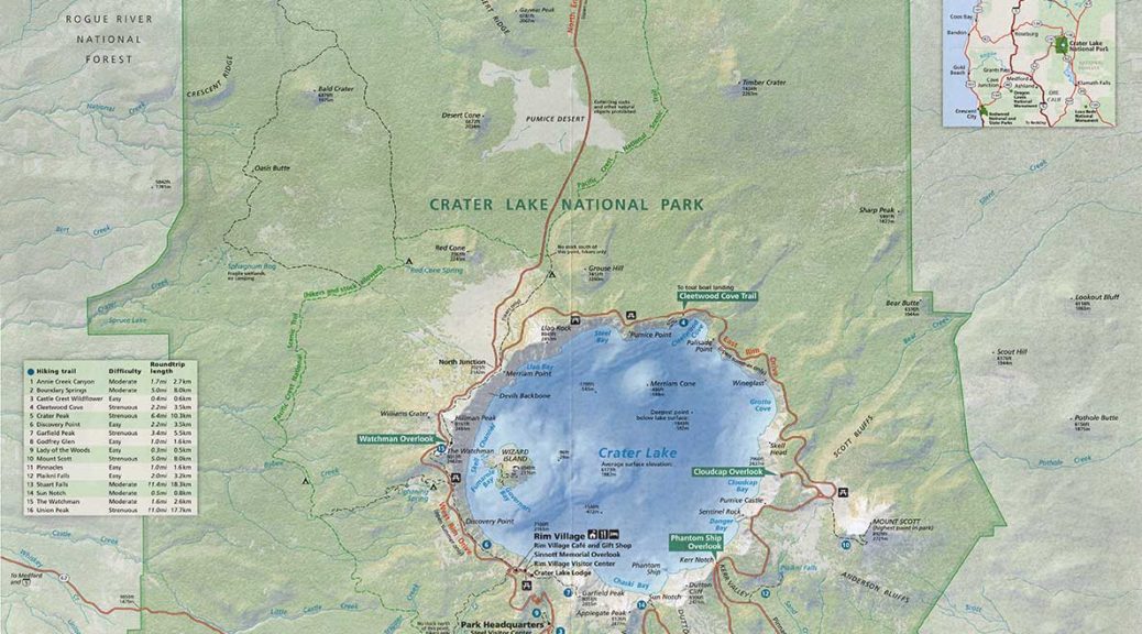 Official Park Map - Crater Lake Institute - Enhancing the Visitors ...