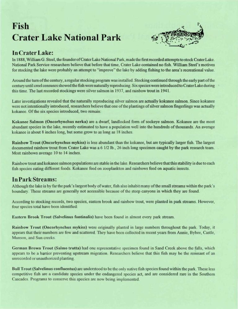 Crater Lake National Park Official Leaflets - Crater Lake Institute ...